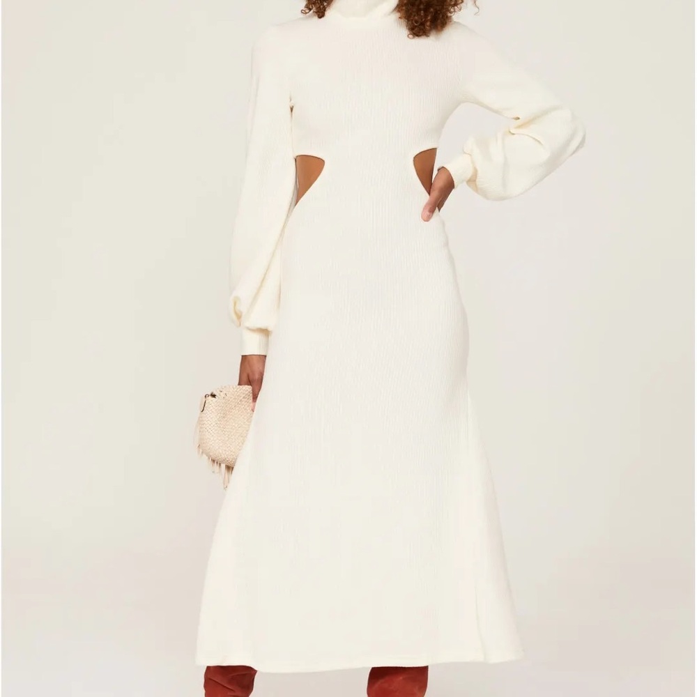 WeWoreWhat White Cut-Out Sweater Dress